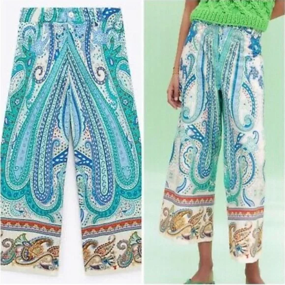 Spring/summer 🆕French Riviera ZARA mediterranean vibes pant Xs waist 29 - Picture 3 of 8
